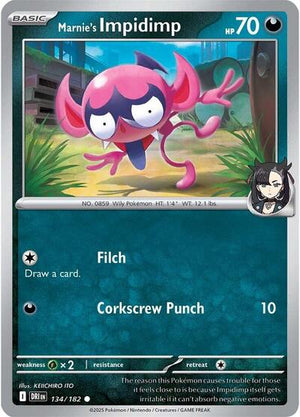 Pokemon TCG - SV10: Destined Rivals - Marnie's Impidimp - 134/182 - Reverse Holofoil