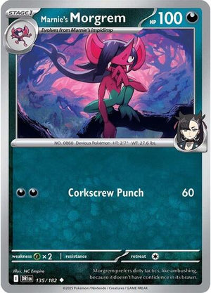 Pokemon TCG - SV10: Destined Rivals - Marnie's Morgrem - 135/182 - Reverse Holofoil