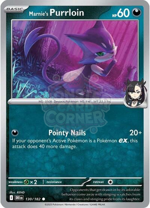 Pokemon TCG - SV10: Destined Rivals - Marnie's Purrloin - 130/182 - Reverse Holofoil