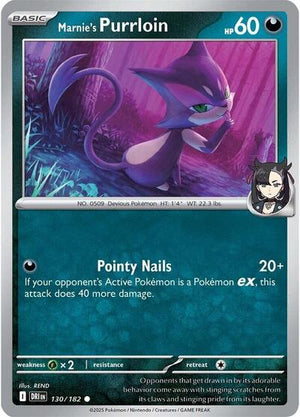Pokemon TCG - SV10: Destined Rivals - Marnie's Purrloin - 130/182