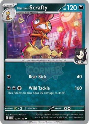 Pokemon TCG - SV10: Destined Rivals - Marnie's Scrafty - 133/182