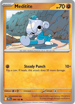 Pokemon TCG - SV10: Destined Rivals - Meditite - 099/182 - Reverse Holofoil