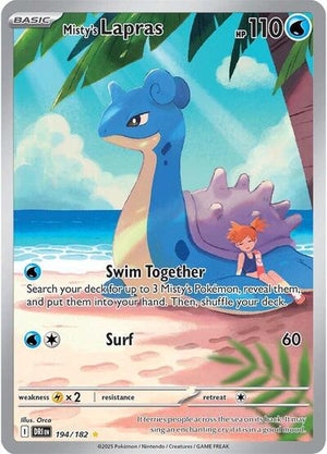 Pokemon TCG - SV10: Destined Rivals - Misty's Lapras - 194/182 - Holofoil