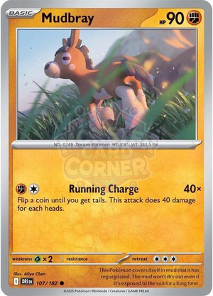 Pokemon TCG - SV10: Destined Rivals - Mudbray - 107/182 - Reverse Holofoil