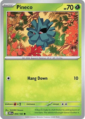 Pokemon TCG - SV10: Destined Rivals - Pineco - 004/182 - Reverse Holofoil