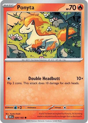 Pokemon TCG - SV10: Destined Rivals - Ponyta - 029/182 - Reverse Holofoil