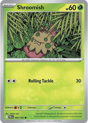 Pokemon TCG - SV10: Destined Rivals - Shroomish - 005/182 - Reverse Holofoil
