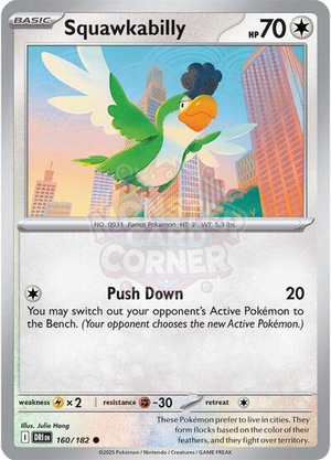 Pokemon TCG - SV10: Destined Rivals - Squawkabilly - 160/182 - Reverse Holofoil