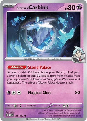 Pokemon TCG - SV10: Destined Rivals - Steven's Carbink - 086/182 - Reverse Holofoil