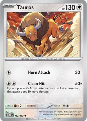 Pokemon TCG - SV10: Destined Rivals - Tauros - 152/182 - Reverse Holofoil