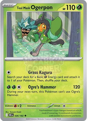 Pokemon TCG - SV10: Destined Rivals - Teal Mask Ogerpon - 026/182 - Reverse Holofoil