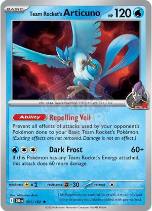 Pokemon TCG - SV10: Destined Rivals - Team Rocket's Articuno - 051/182 - Reverse Holofoil