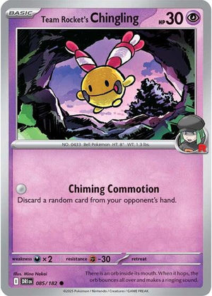 Pokemon TCG - SV10: Destined Rivals - Team Rocket's Chingling - 085/182 - Reverse Holofoil