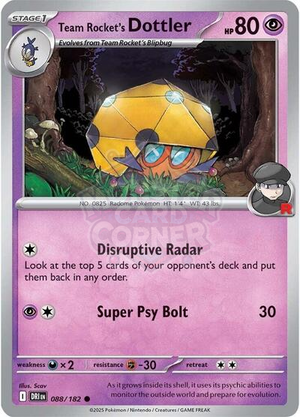 Pokemon TCG - SV10: Destined Rivals - Team Rocket's Dottler - 088/182