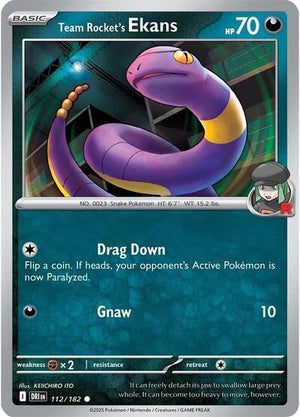 Pokemon TCG - SV10: Destined Rivals - Team Rocket's Ekans - 112/182 - Reverse Holofoil