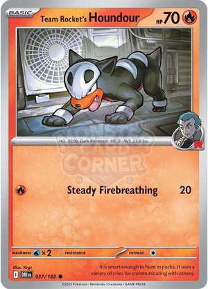Pokemon TCG - SV10: Destined Rivals - Team Rocket's Houndour - 037/182 - Reverse Holofoil