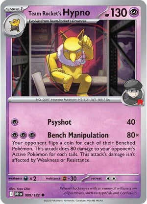 Pokemon TCG - SV10: Destined Rivals - Team Rocket's Hypno - 080/182 - Reverse Holofoil