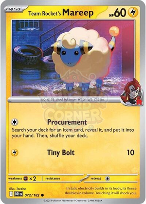 Pokemon TCG - SV10: Destined Rivals - Team Rocket's Mareep - 072/182