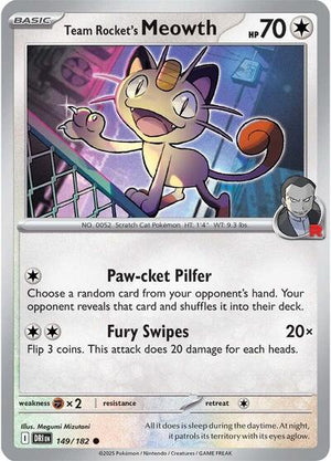 Pokemon TCG - SV10: Destined Rivals - Team Rocket's Meowth - 149/182 - Reverse Holofoil