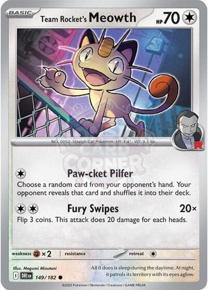 Pokemon TCG - SV10: Destined Rivals - Team Rocket's Meowth - 149/182