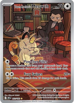 Pokemon TCG - SV10: Destined Rivals - Team Rocket's Meowth - 203/182 - Holofoil