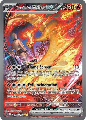 Pokemon TCG - SV10: Destined Rivals - Team Rocket's Moltres ex - 229/182 - Holofoil