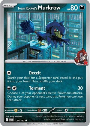 Pokemon TCG - SV10: Destined Rivals - Team Rocket's Murkrow - 127/182 - Reverse Holofoil