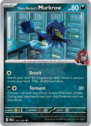 Pokemon TCG - SV10: Destined Rivals - Team Rocket's Murkrow - 127/182