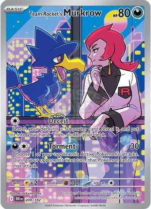 Pokemon TCG - SV10: Destined Rivals - Team Rocket's Murkrow - 200/182 - Holofoil