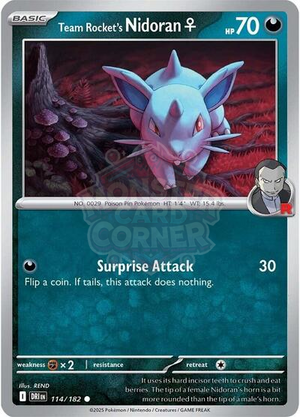Pokemon TCG - SV10: Destined Rivals - Team Rocket's Nidoran F - 114/182 - Reverse Holofoil
