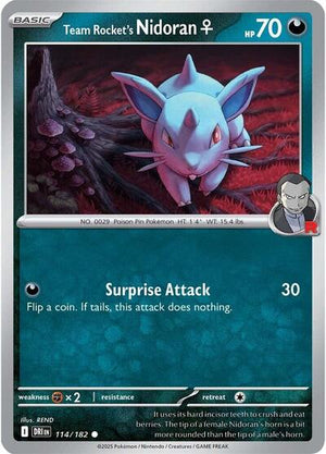 Pokemon TCG - SV10: Destined Rivals - Team Rocket's Nidoran F - 114/182