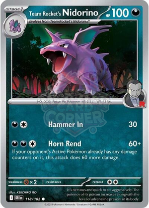 Pokemon TCG - SV10: Destined Rivals - Team Rocket's Nidorino - 118/182 - Reverse Holofoil