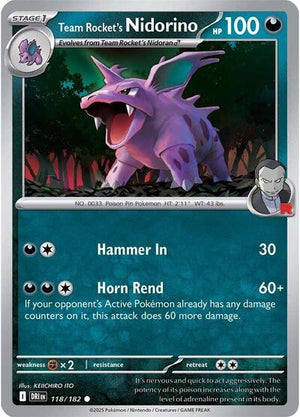 Pokemon TCG - SV10: Destined Rivals - Team Rocket's Nidorino - 118/182