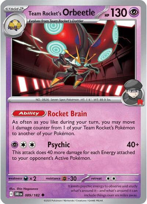 Pokemon TCG - SV10: Destined Rivals - Team Rocket's Orbeetle - 089/182 - Reverse Holofoil