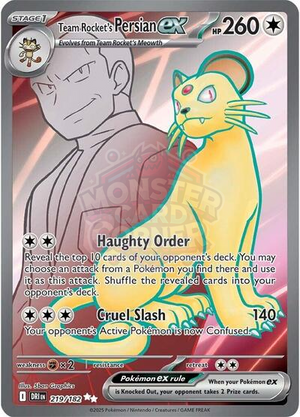 Pokemon TCG - SV10: Destined Rivals - Team Rocket's Persian ex - 219/182 - Holofoil