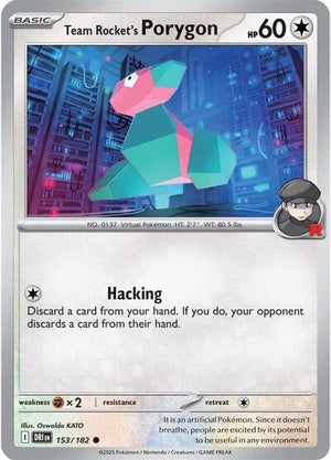 Pokemon TCG - SV10: Destined Rivals - Team Rocket's Porygon - 153/182