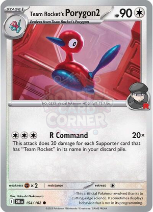 Pokemon TCG - SV10: Destined Rivals - Team Rocket's Porygon2 - 154/182