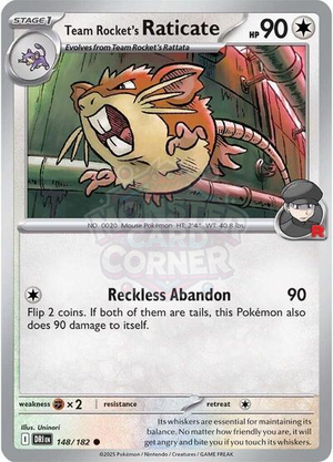 Pokemon TCG - SV10: Destined Rivals - Team Rocket's Raticate - 148/182