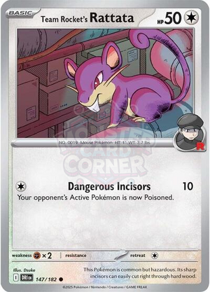 Pokemon TCG - SV10: Destined Rivals - Team Rocket's Rattata - 147/182 - Reverse Holofoil
