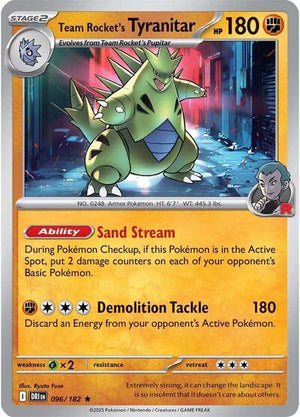 Pokemon TCG - SV10: Destined Rivals - Team Rocket's Tyranitar - 096/182 - Holofoil