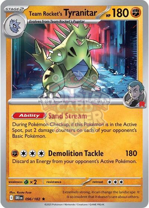 Pokemon TCG - SV10: Destined Rivals - Team Rocket's Tyranitar - 096/182 - Reverse Holofoil