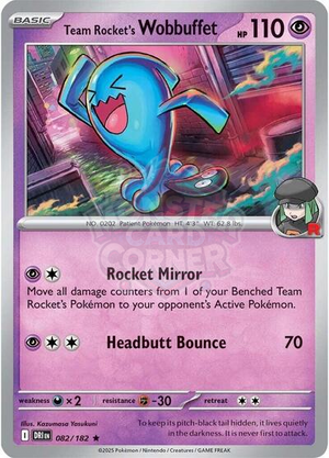 Pokemon TCG - SV10: Destined Rivals - Team Rocket's Wobbuffet - 082/182 - Holofoil