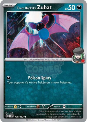 Pokemon TCG - SV10: Destined Rivals - Team Rocket's Zubat - 120/182 - Reverse Holofoil