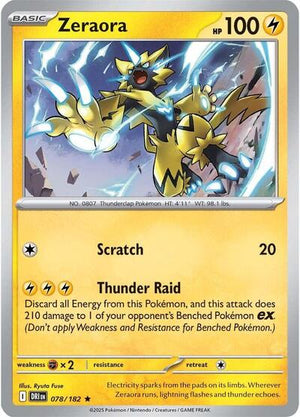 Pokemon TCG - SV10: Destined Rivals - Zeraora - 078/182 - Holofoil