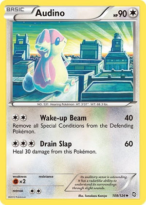 Pokemon TCG - Dragons Exalted - Audino - 108/124 - Reverse Holofoil
