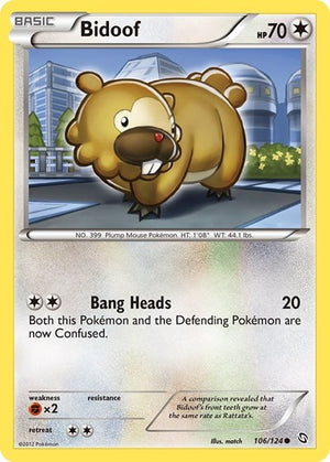 Pokemon TCG - Dragons Exalted - Bidoof - 106/124 - Reverse Holofoil