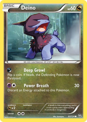 Pokemon TCG - Dragons Exalted - Deino - 93/124 - Reverse Holofoil