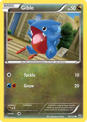 Pokemon TCG - Dragons Exalted - Gible - 86/124 - Reverse Holofoil