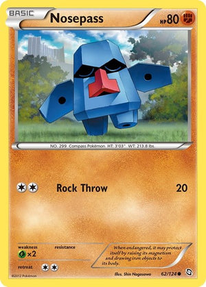 Pokemon TCG - Dragons Exalted - Nosepass - 62/124 - Reverse Holofoil