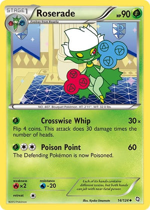 Pokemon TCG - Dragons Exalted - Roserade - 14/124 - Reverse Holofoil
